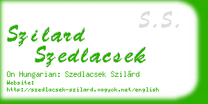 szilard szedlacsek business card